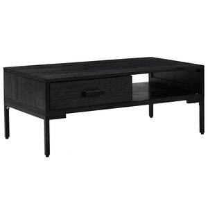 vidaXL Soffbord svart 90x50x35 cm massiv furu