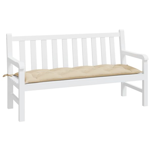 vidaXL Bänkdyna för trädgården beige 150x50x7 cm oxfordtyg