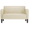 vidaXL Loveseat soffa gräddvit 110 cm konstläder