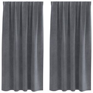 vidaXL Mörkläggningsgardiner 2 pcs Ljusgrå 140 x 175 cm Sammet