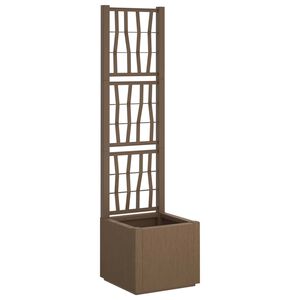 vidaXL Tr&auml;dg&aring;rdsplanterare med trellis Brun 36 x 36 x 140 cm PP