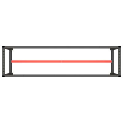 vidaXL Ram för arbetsbänk svart och matt röd 190x50x79 cm metall