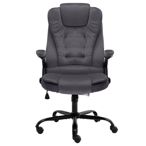 vidaXL Kontorsstol m&ouml;rkgr&aring; sammet