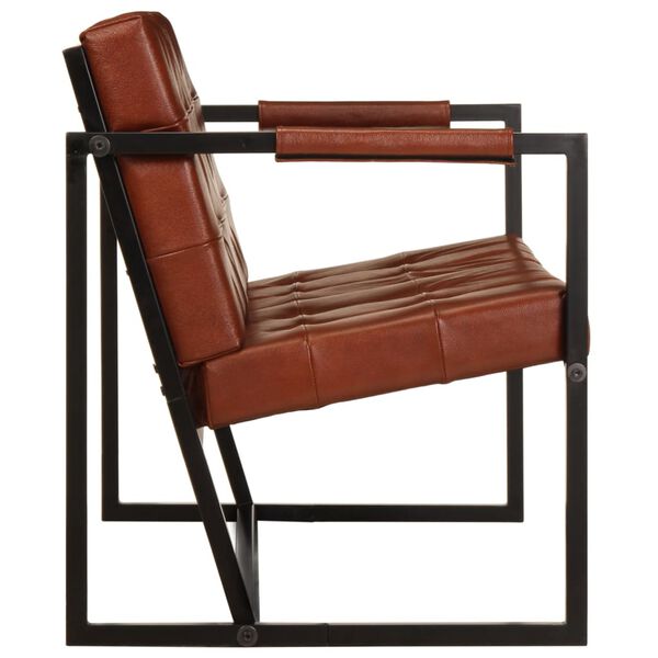 vidaXL 2-sitssoffa &auml;kta getl&auml;der brun