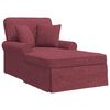 vidaXL Chaise Lounge med Kjol med kudde Vinr&ouml;d 91 x 157 x 91 cm tyg