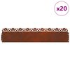 vidaXL Gr&auml;skanter 20 st 103 x 0,05 x 22 cm V&auml;derbest&auml;ndig st&aring;l Rostig