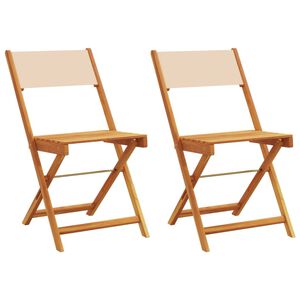 vidaXL Hopf&auml;llbara stolar 2 st beige massivt tr&auml; akacia och tyg