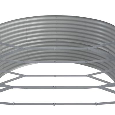 vidaXL Odlingslåda pulverlackerat stål 510x140x68 cm grå