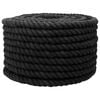 vidaXL Bomullsrep 24 mm 25 m Svart 100% Bomull