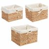 vidaXL F&ouml;rvaringskorgar 3 pcs Naturf&auml;rg 35 x 30 x 25 cm Vattenhyacint