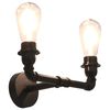 vidaXL V&auml;gglampa 2-v&auml;gs svart 2 x E27-lampor