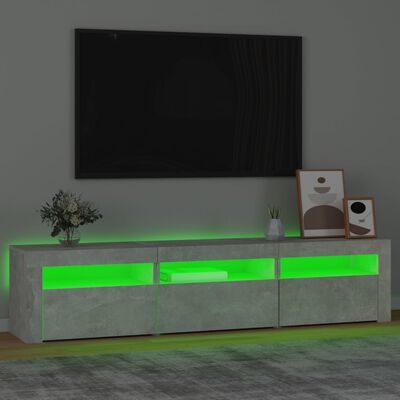 vidaXL Tv-bänk med LED-belysning betonggrå 180x35x40 cm