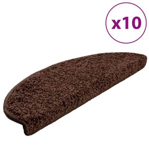 vidaXL Trappmattor 10 st 65x21x4 cm bruna halvrunda stora