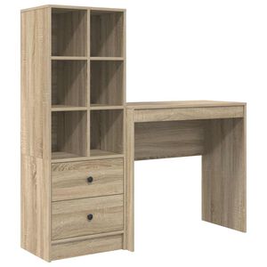 vidaXL Skrivbord Sonoma-ek 125,5 x 40 x 127 cm 2 st