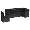 vidaXL Loungegrupp med dynor 6 delar svart konstrotting