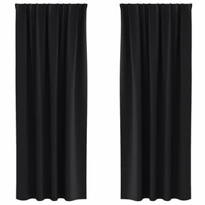vidaXL M&ouml;rkl&auml;ggningsgardiner med Ringar 2 st Svart 225 x 140 cm