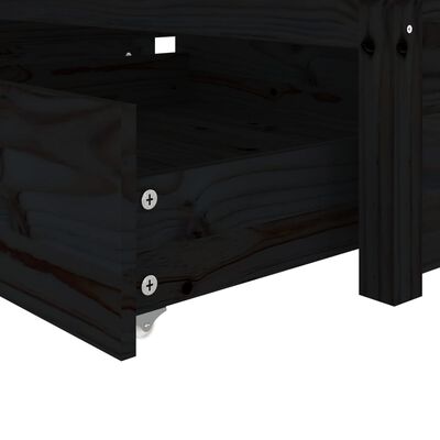 vidaXL Sängram med lådor svart 90x200 cm