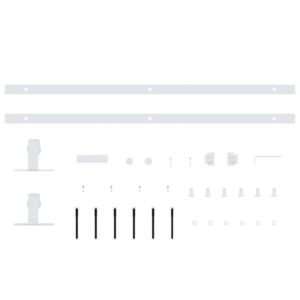 vidaXL Mini skjutd&ouml;rrsbeslag f&ouml;r sk&aring;p kolst&aring;l vit 122 cm