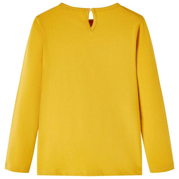 T-shirt med långa ärmar för barn mörk ockra 116
