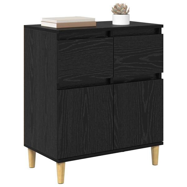vidaXL Sideboard med l&aring;da Svart Ek 60 x 35 x 70 cm Konstruerat tr&auml;