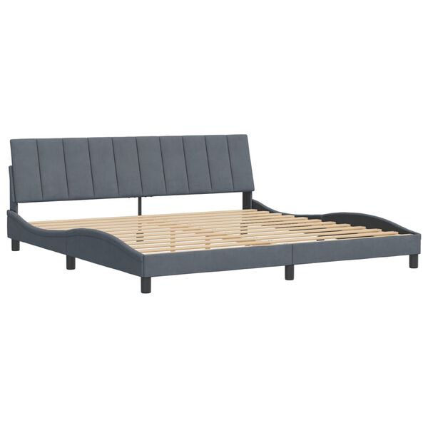 vidaXL Bed Frame without Mattress "Hanko" Dark Grey 200x200 cm Velvet