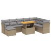 vidaXL Soffgrupp f&ouml;r tr&auml;dg&aring;rden med dynor 9 delar beige konstrotting
