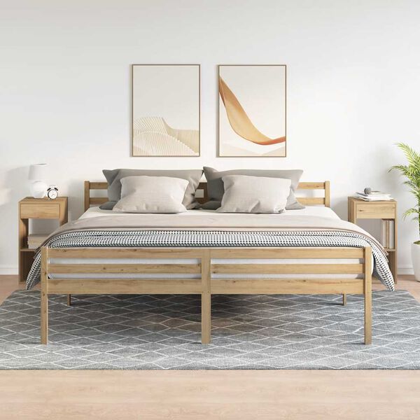 vidaXL S&auml;ngbord 2 st med l&aring;da ek 35x34x66,5 cm