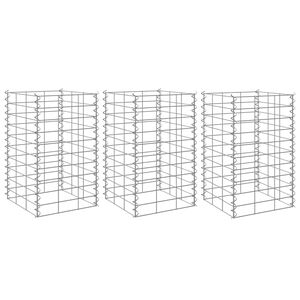 vidaXL Gabioner 3 st 30x30x50 cm j&auml;rn