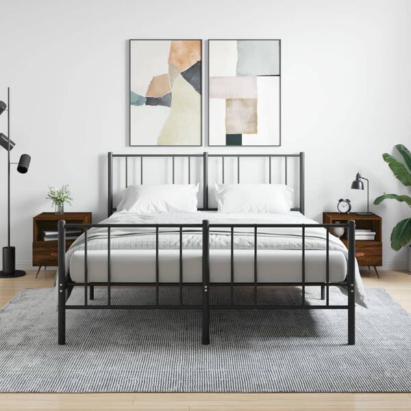 vidaXL S&auml;ngbord 2 st brun ek 40x35x47,5 cm konstruerat tr&auml;