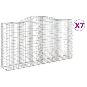 vidaXL Gabioner b&aring;gformade 7 st 300x50x160/180 cm galvaniserat j&auml;rn
