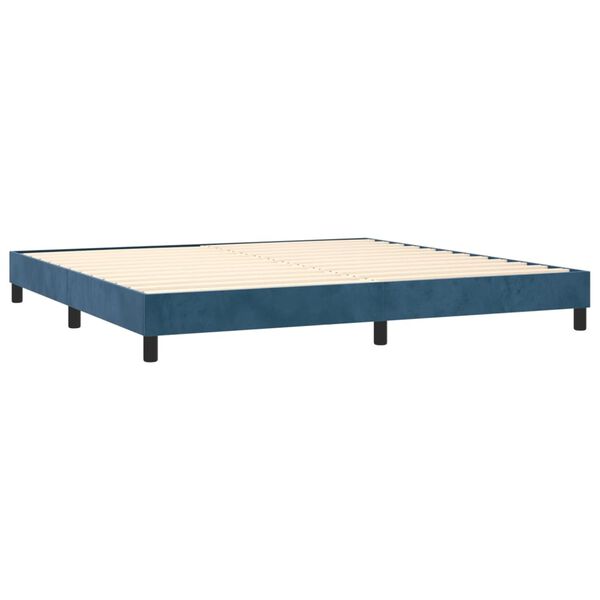 vidaXL Boxspring-s&auml;ngram m&ouml;rkbl&aring; 200x200 cm sammet