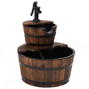 vidaXL Vattenfont&auml;n med pump 44,5x44,5x58 cm massivt grantr&auml;