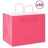vidaXL Pappersp&aring;sar 50 st med handtag rosa 32x22x24 cm