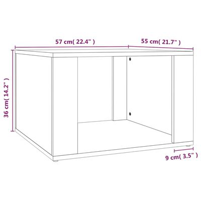 vidaXL Sängbord svart 57x55x36 cm konstruerat trä