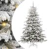 vidaXL Plast Hingad Julgran med LED -remsljus Vit 210 cm PE och PVC