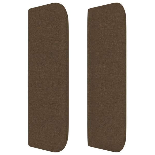 vidaXL S&auml;nggavel med kanter m&ouml;rkbrun 183x16x78/88 cm tyg