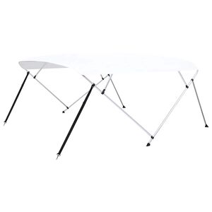 vidaXL B&aring;tkapell 4 b&aring;gar vit 243x(230-244)x137 cm