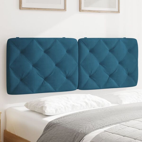 vidaXL Headboard Cushion Blue 120 cm Velvet