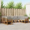 vidaXL Utomhussoffset med kudde 9 pcs Naturlig och Ljus Gr&aring;
