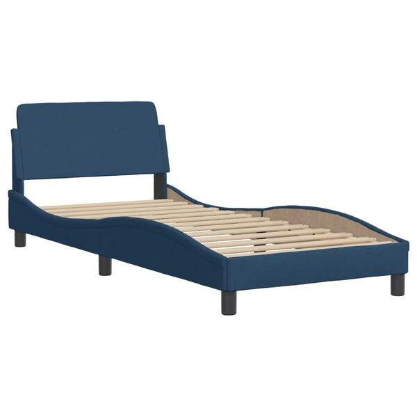 vidaXL Bed Frame with Headboard "Dover" Blue 90x190 cm Fabric