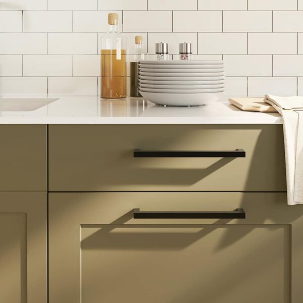 vidaXL Sk&aring;phandtag 5 st svart 224 mm rostfritt st&aring;l