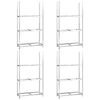 vidaXL D&auml;ckst&auml;ll 3 hyllplan silver 4 st 110x40x200 cm st&aring;l
