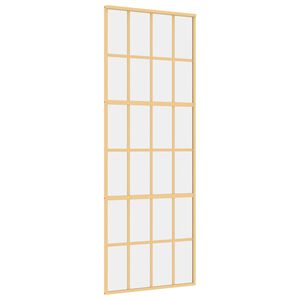vidaXL Skjutd&ouml;rr guld 76x205 cm klart ESG-glas och aluminium