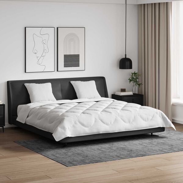 vidaXL Dunt&auml;cke med kudde 3 pcs Vit Mikrofiber