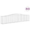 vidaXL Gabioner b&aring;gformade 15 st 400x50x80/100 cm galvaniserat j&auml;rn