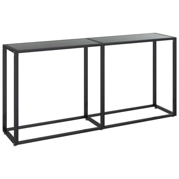 vidaXL Konsolbord svart 160x35x75,5 cm h&auml;rdat glas