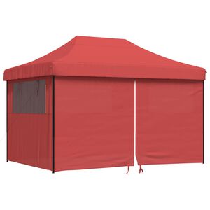 vidaXL Pop-Up hopf&auml;llbart partyt&auml;lt med 4 sidov&auml;ggar vinr&ouml;d
