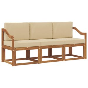 vidaXL Utomhussoffset 3 st Naturlig och Beige