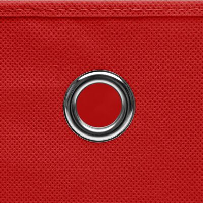 vidaXL Förvaringslådor med lock 4 st röd 32x32x32 cm tyg