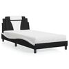 vidaXL Bed "Viana" with Mattress Black and White 100x200 cm Faux Leather
